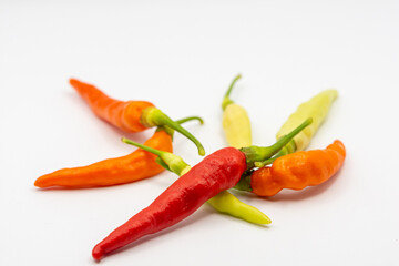 chili peppers on a white background