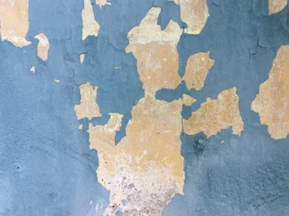 Aluminium Prints Old dirty textured wall Closeup of peeling painted wall