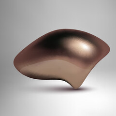 Metallic fluid shape. 3d liquid bubble.