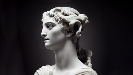 Illustration of a Renaissance marble statue of Artemis. She is the Goddess of the Moon, virginity, and animals. Artemis in Greek mythology, known as Diana in Roman mythology.