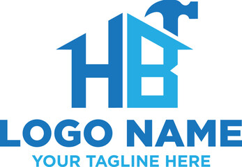 Letter-HB-hammer-home-real-estate-premium-logo-design