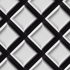 Seamless Black and White Lines Pattern. Psychedelic Art Mosaic. Stripe and Square Texture