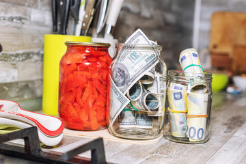 Concept: Keeping financial savings in cash the old-fashioned way