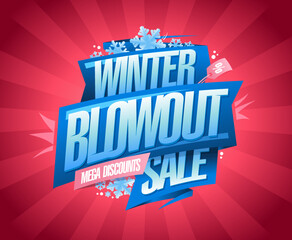 Winter blowout sale, mega discounts banner - 532722624
