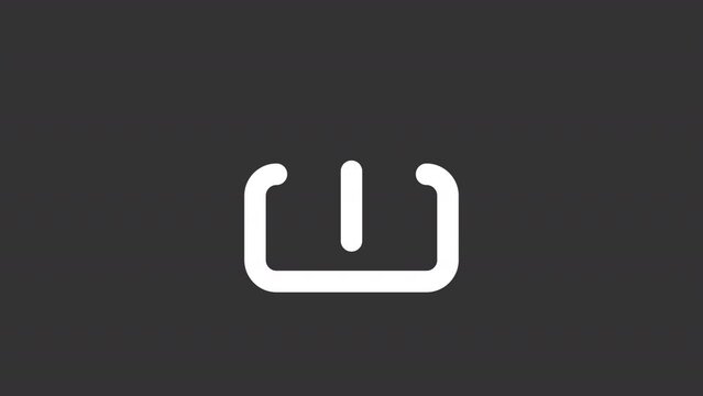 Animated upload white line ui icon. Send to server. Storage. Seamless loop 4k video with alpha channel on transparent background. Isolated user interface symbol motion graphic design for night mode
