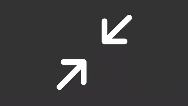 Animated zoom out white line ui icon. Minimize digital window. Seamless loop 4k video with alpha channel on transparent background. Isolated user interface symbol motion graphic design for night mode