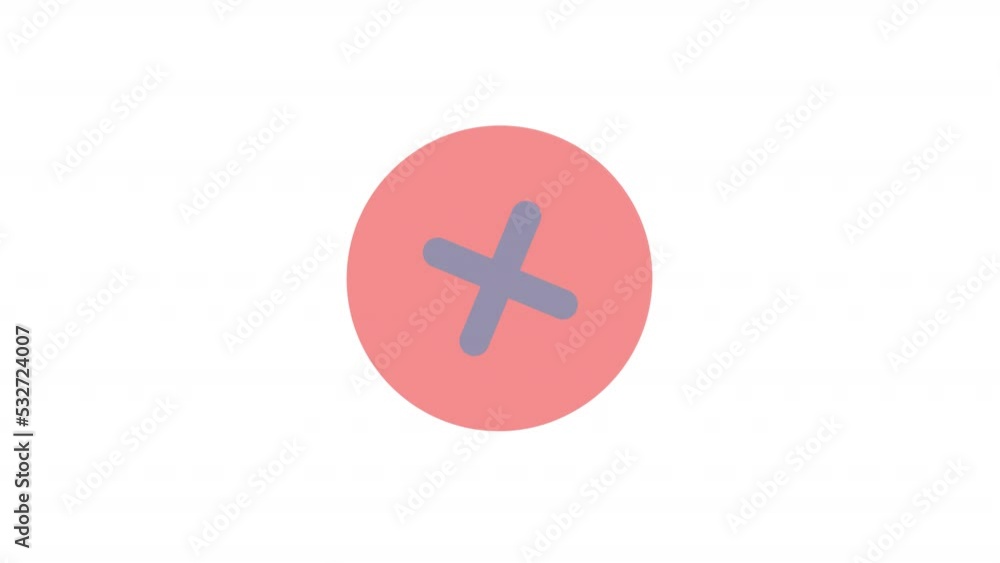 Poster animated failure flat color ui icon. close program. delete digital file. seamless loop 4k video with