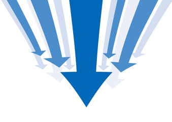 矢印　背景　下がる　下降　カーブ　青