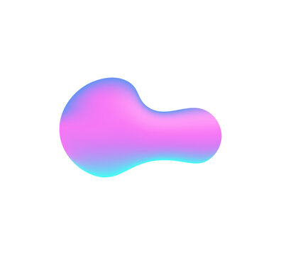 Liquid Hologram Shapes. Futuristic Fluid Holographic Elements. Vector Neon Vaporwave Logo