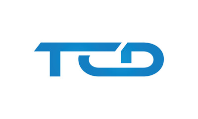 TCD monogram linked letters, creative typography logo icon