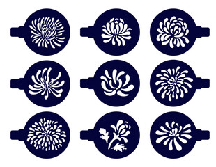 Aster flower cake or coffee decorating stencils.Cooking stencil. Laser cut.Paper cut