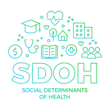 SDOH - social determinants of health - vector infographic illustration