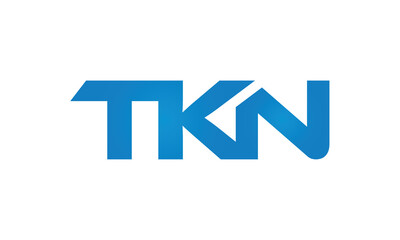 TKN monogram linked letters, creative typography logo icon