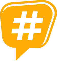 bubble with hashtag and long shadow. concept of number sign, social media, micro blogging pr popularity. isolated on white background. flat style trend modern