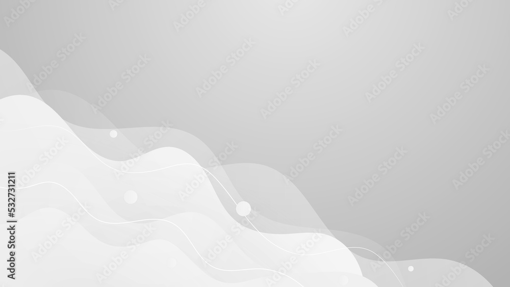 Wall mural abstract background with gray wave. white and grey abstract modern transparency circle presentation 