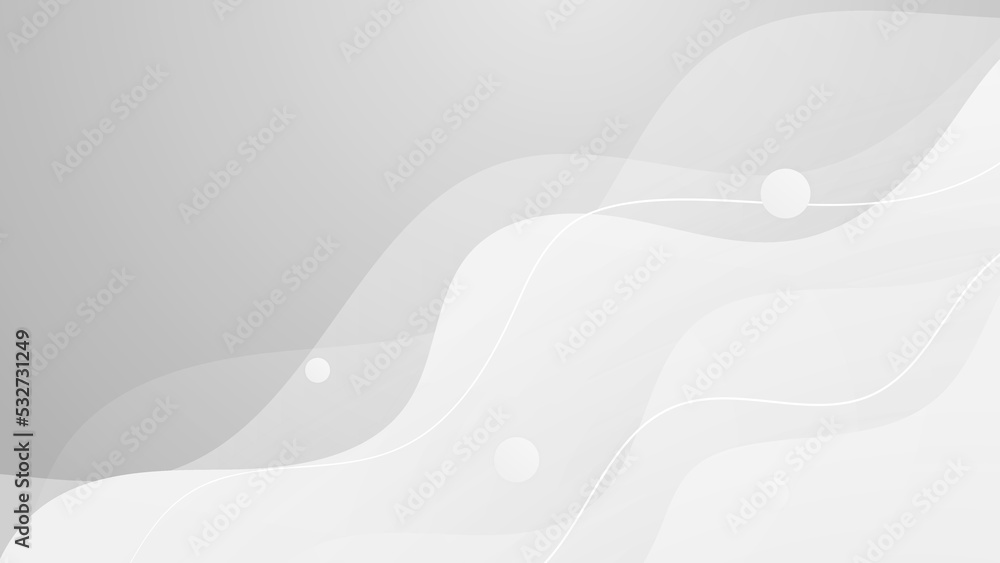 Poster abstract background with gray wave. white and grey abstract modern transparency circle presentation 