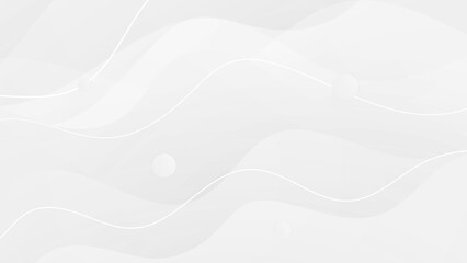 Technology banner design with white and grey waves. Abstract geometric vector background