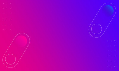 Vector illustration of futuristic abstract background, metaverse. Futuristic pink and purple gradient background with geometric figures and dots.