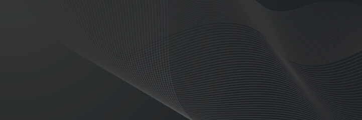 Naklejka premium Smooth elegant black satin texture abstract wave background. Luxurious background design