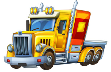 Cartoon industrial truck isolated illustration for children