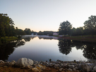 sunrise over the lake