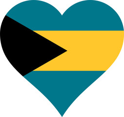 The Bahamas Heart Flag. Transparent PNG Flattened JPEG JPG. Bahamian Love Shape Country Nation National Flag. Commonwealth of The Bahamas Banner Icon Sign Symbol.