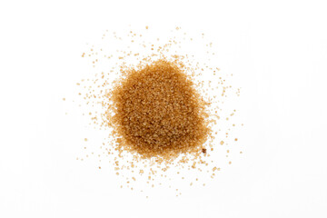 pile of cane sugar isolated on white background