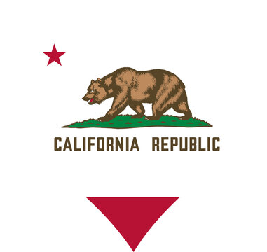 California USA Heart Flag. Transparent PNG flattened JPEG JPG. CA US Love Shape State Flag. Cali Golden State United States of America Banner Icon Sign Symbol Clipart.