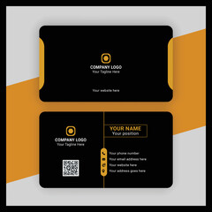 professional Elegant minimal black and orange business card template