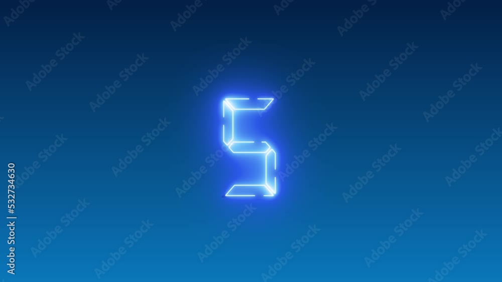 Poster count from 1 55 with animated blue neon numbers. numerical counting animation on blue background. nu