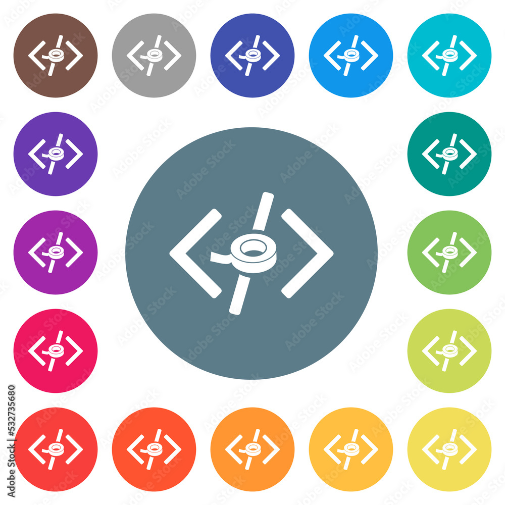 Poster software patch flat white icons on round color backgrounds