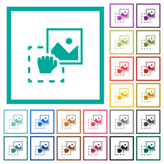 Grab image to upload flat color icons with quadrant frames