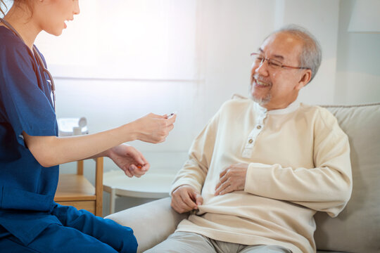 Nurse Injects A Diabetic Injection On A Patient's Stomach,Medical Treatment.