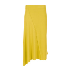 Long narrow women's yellow skirt