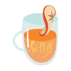 Vector clipart with delicious pumpkin drink. Pumpkin drink illustration.