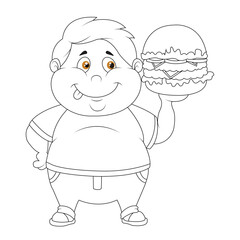 funny eating coloring page for kids