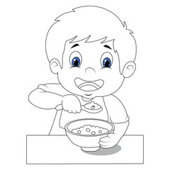 funny eating coloring page for kids