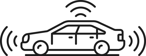 Obraz premium Driverless car icon, self driving smart vehicle