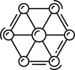 Frame of atom or DNA molecule outline icon