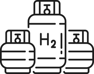 H2 hydrogen containers, cylinder tanks with gas
