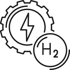 Hydrogen renewable energy and vector thunder sign
