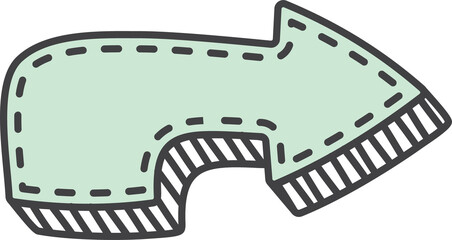 Doodle of arrow direction pointer, bullet element