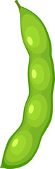 Soy bean or green pea pod with four seeds element