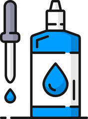Optometry, ophthalmology icon, eye drops dropper