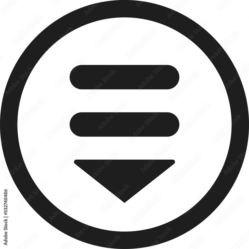 Poster Hamburger menu icon symbol. Round burger button