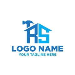 Letter-RS-hammer-home-real-estate-premium-logo-design