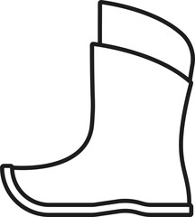 Winter boots with curved toe outline icon