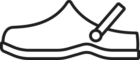 Foam clog or slipper shoe outline icon