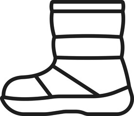 Snow boots shoe outline icon
