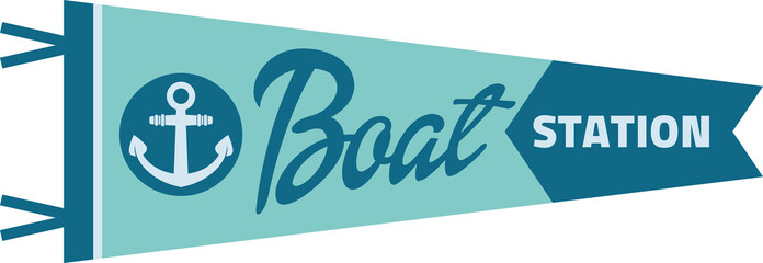 Boat station camping pennant flag with anchor